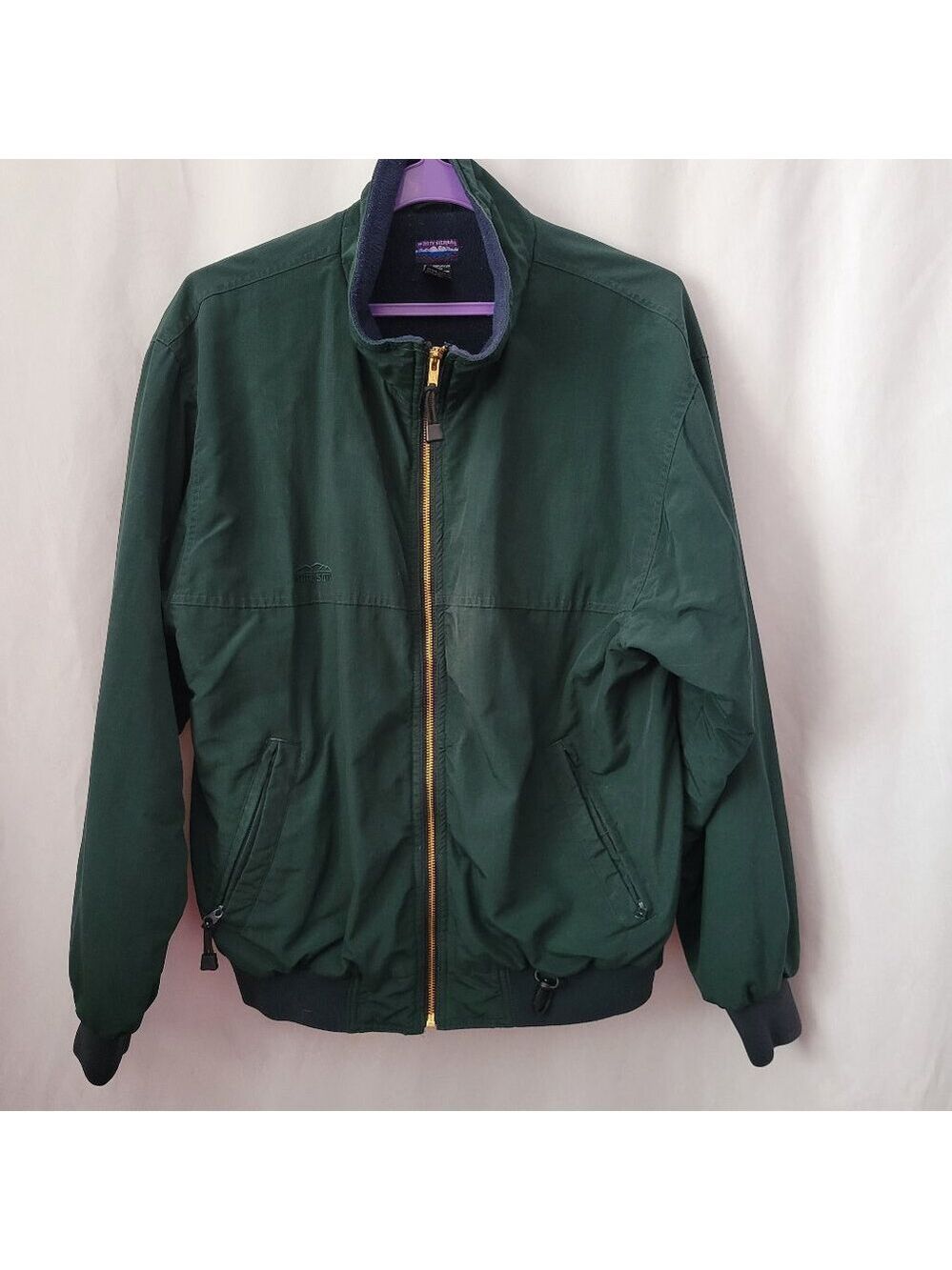 White Sierra Coat Jacket Lightweight Men's Large Green outdoor dual pockets